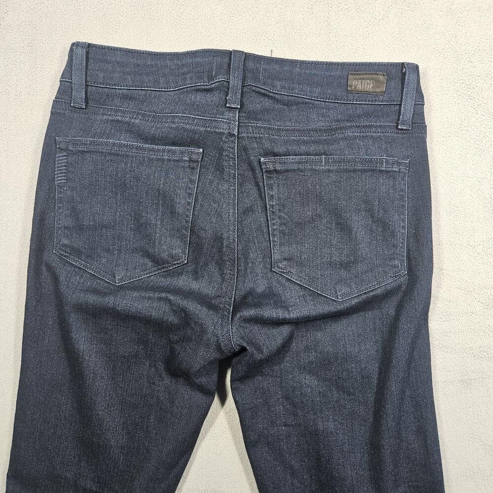 Paige Jeans Womens 27 Manhattan Bootcut Dark Wash Stretch Kolbie Whiskering - Picture 8 of 14